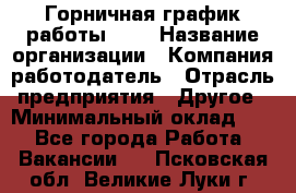 Горничная-график работы 1/2 › Название организации ­ Компания-работодатель › Отрасль предприятия ­ Другое › Минимальный оклад ­ 1 - Все города Работа » Вакансии   . Псковская обл.,Великие Луки г.